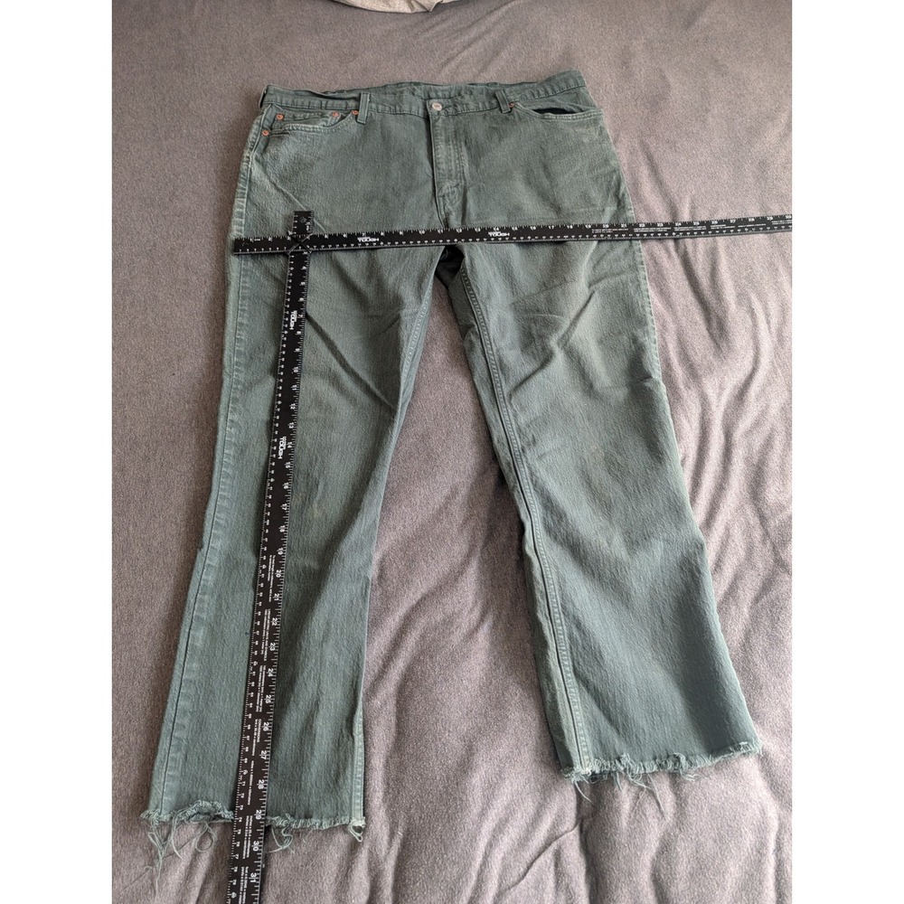 Levis 511 Slim Fit Jeans Mens 40x29 Sage Green Raw Hem WaterLess Denim